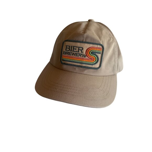 Bier Brewery Beige Snapback Hat Adjustable Classic Cotton Polyester Blend - Picture 1 of 5